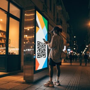 Print connecté - caisson lumineux retro éclairé avec QRCode- Lightbox